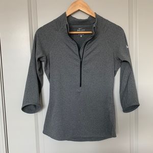 Nike Gray Dri-Fit Top 3/4 Length Sleeve (S)